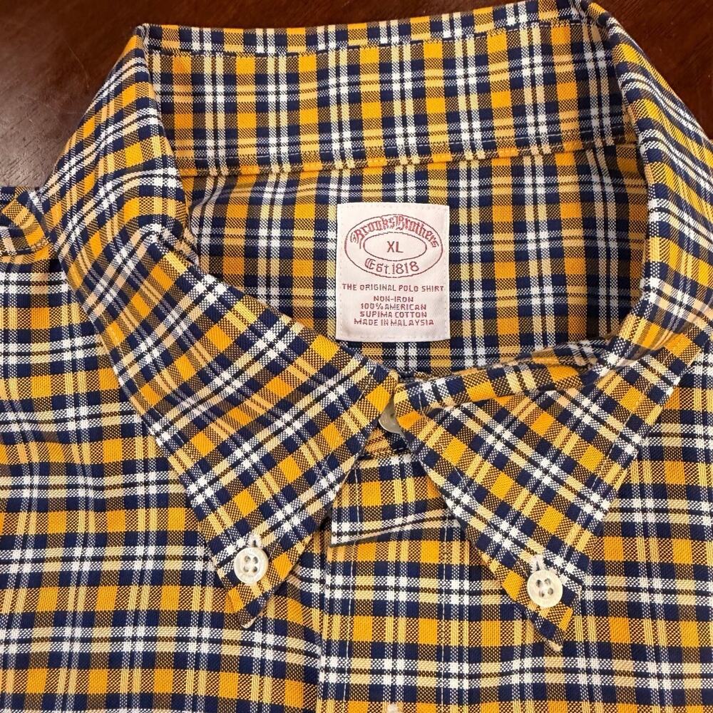 Brooks Brothers Men Sz XL The Original Polo Shirt Plaid Supima Stretch no iron - Picture 7 of 16
